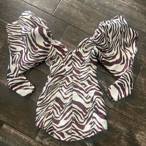 ASOS Zebra Print Puff Sleeve dress.